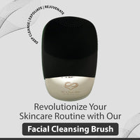 Facial Cleansing Brush | 3-In-1 Electric Face Scrubber | USB Rechargeable Face Cleansing Brush | IPX7 Waterproof | Blackhead Remover | Deep Cleansing & Exfoliating (Black)