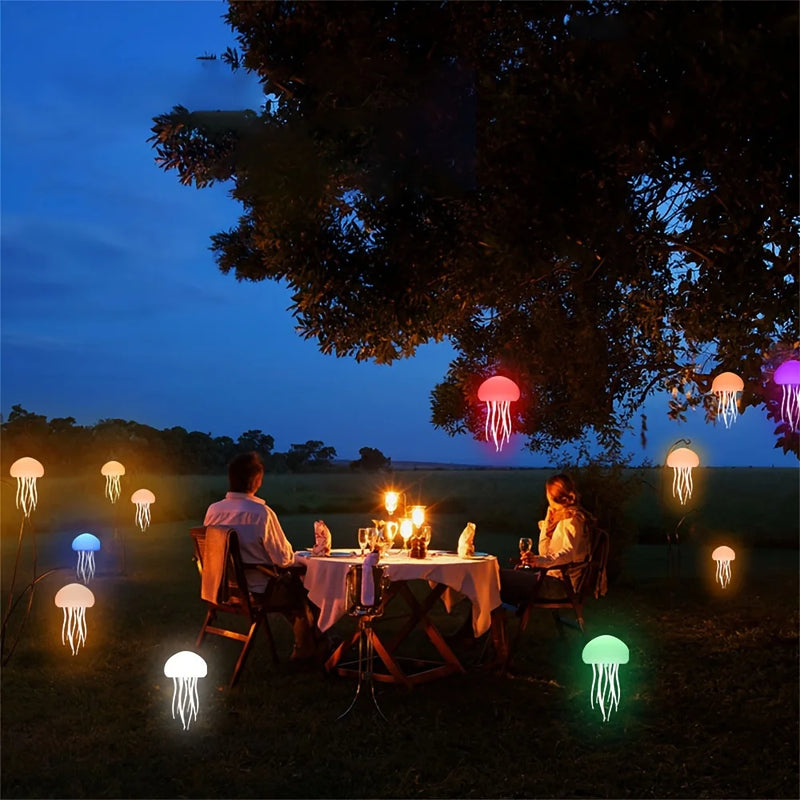 Modern Jellyfish Table Lamp Cartoon Dancing Jellyfish Bedside Lamp Adjustable Color LED Night Light Birthday Gift for Kids New
